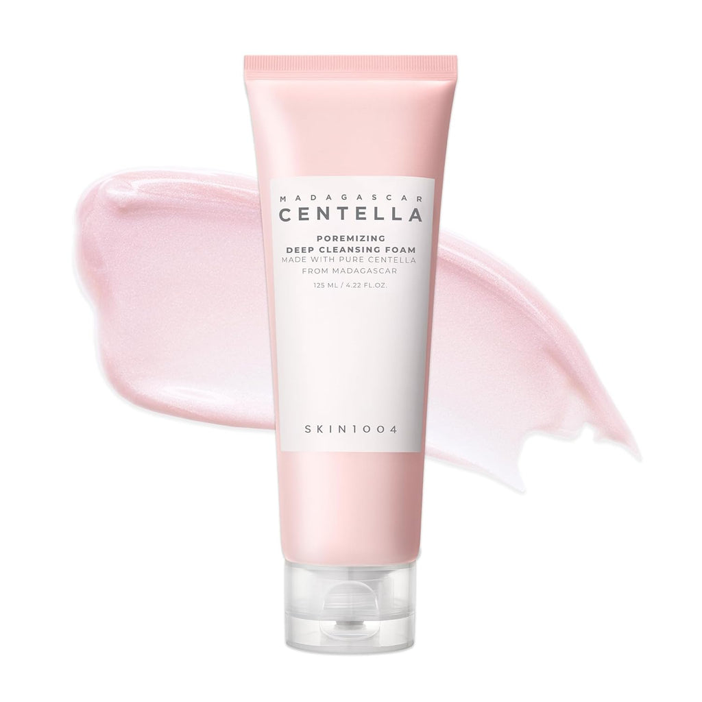 SKIN1004 Poremizing Deep Cleansing Foam, 4.23 fl.oz, 125ml, Makeup Remover, Korean Face Cleanser with Himalayan Pink Salt & Madagascar Centella Asiatica for Facial Pore Cleansing, Korean Skin Care