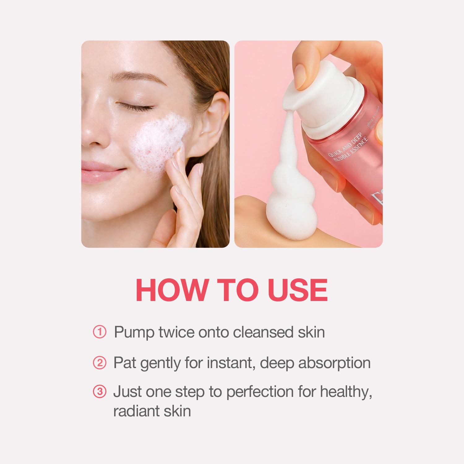 Quick & Deep Bubble Serum, 3 in 1 Skincare Formula – Collagen for Supple, Visibly Radiant Skin – Quick-Absorbing Micro-Bubble Formula – Hydrates Dull Skin in One Step,3.28 fl oz