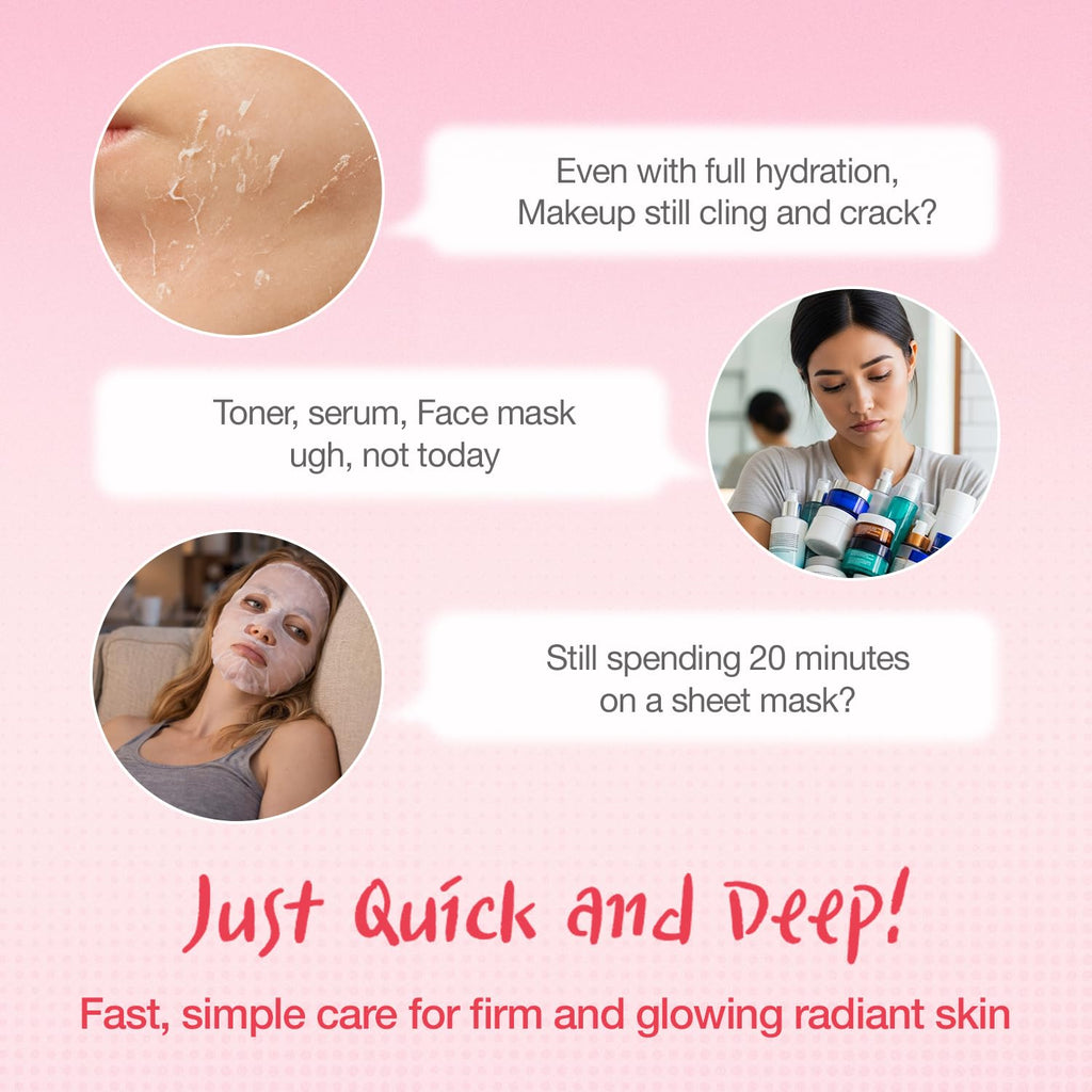 Quick & Deep Bubble Serum, 3 in 1 Skincare Formula – Collagen for Supple, Visibly Radiant Skin – Quick-Absorbing Micro-Bubble Formula – Hydrates Dull Skin in One Step,3.28 fl oz
