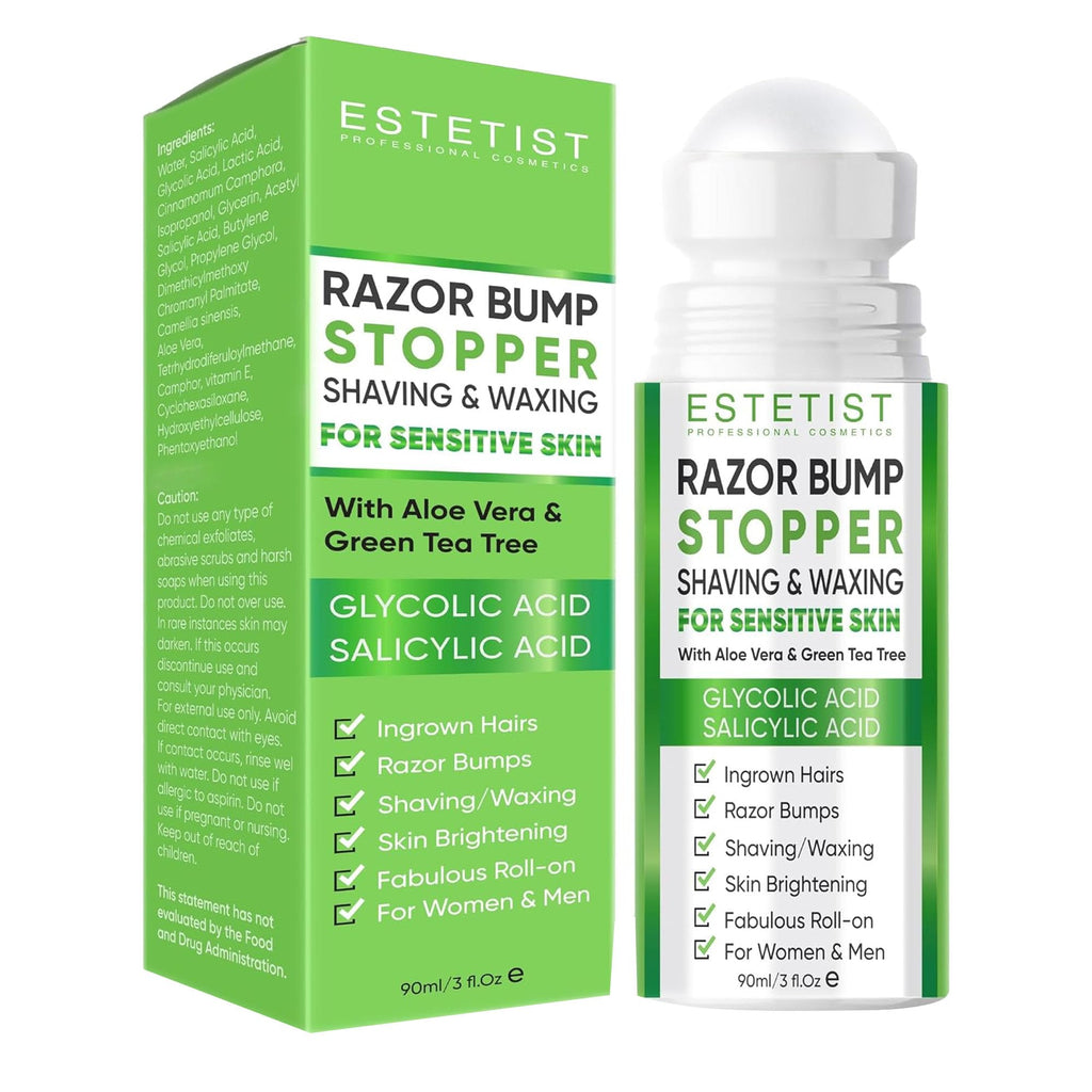 ESTETIST Razor Bump Solution Roll-On, Ingrown Hair & Razor Burn Care Serum, After Shave Roller for Bikini Area, Face, Neck, Underarm & Legs, Skin-Soothing Post Shave Care